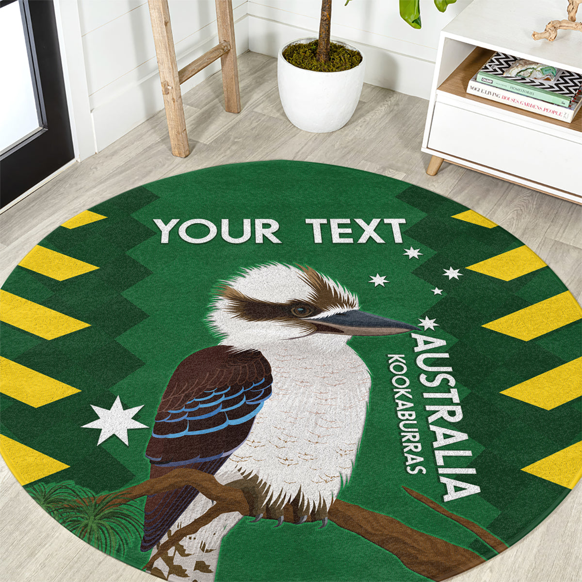Custom Australia Field Hockey Round Carpet Go Champions Kookaburras National Color