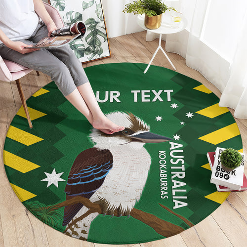 Custom Australia Field Hockey Round Carpet Go Champions Kookaburras National Color