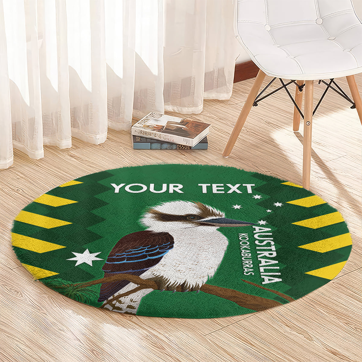Custom Australia Field Hockey Round Carpet Go Champions Kookaburras National Color