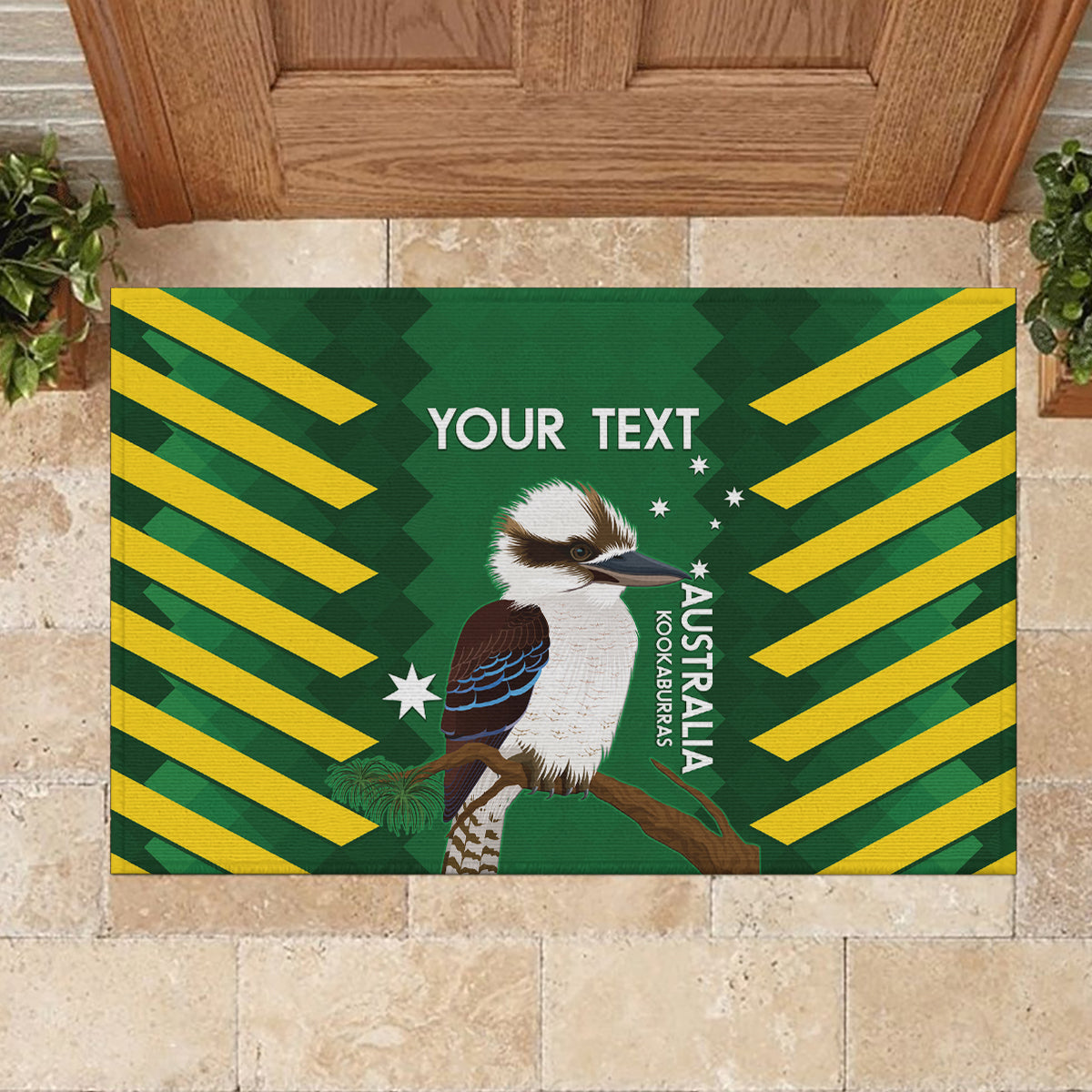 Custom Australia Field Hockey Rubber Doormat Go Champions Kookaburras National Color