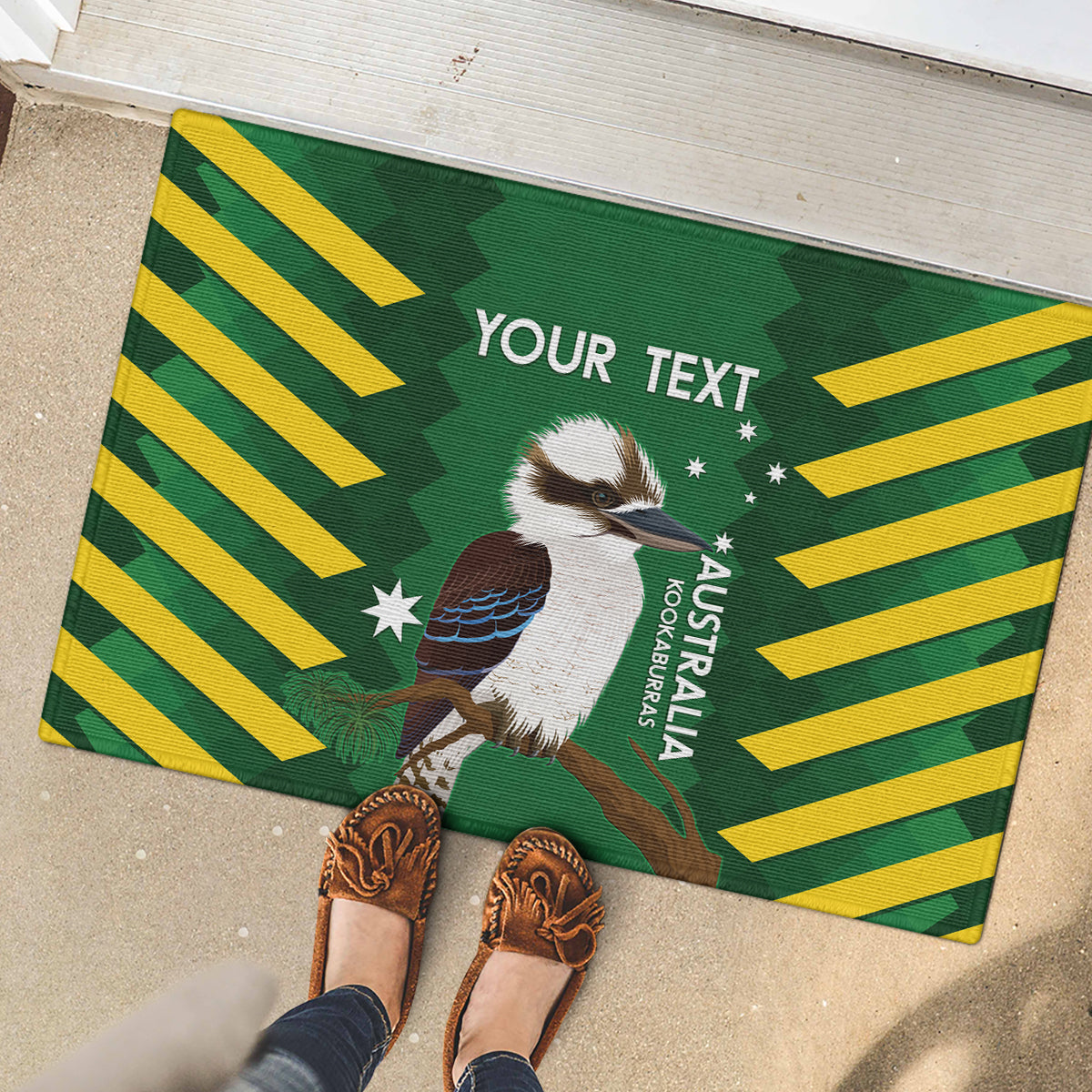 Custom Australia Field Hockey Rubber Doormat Go Champions Kookaburras National Color