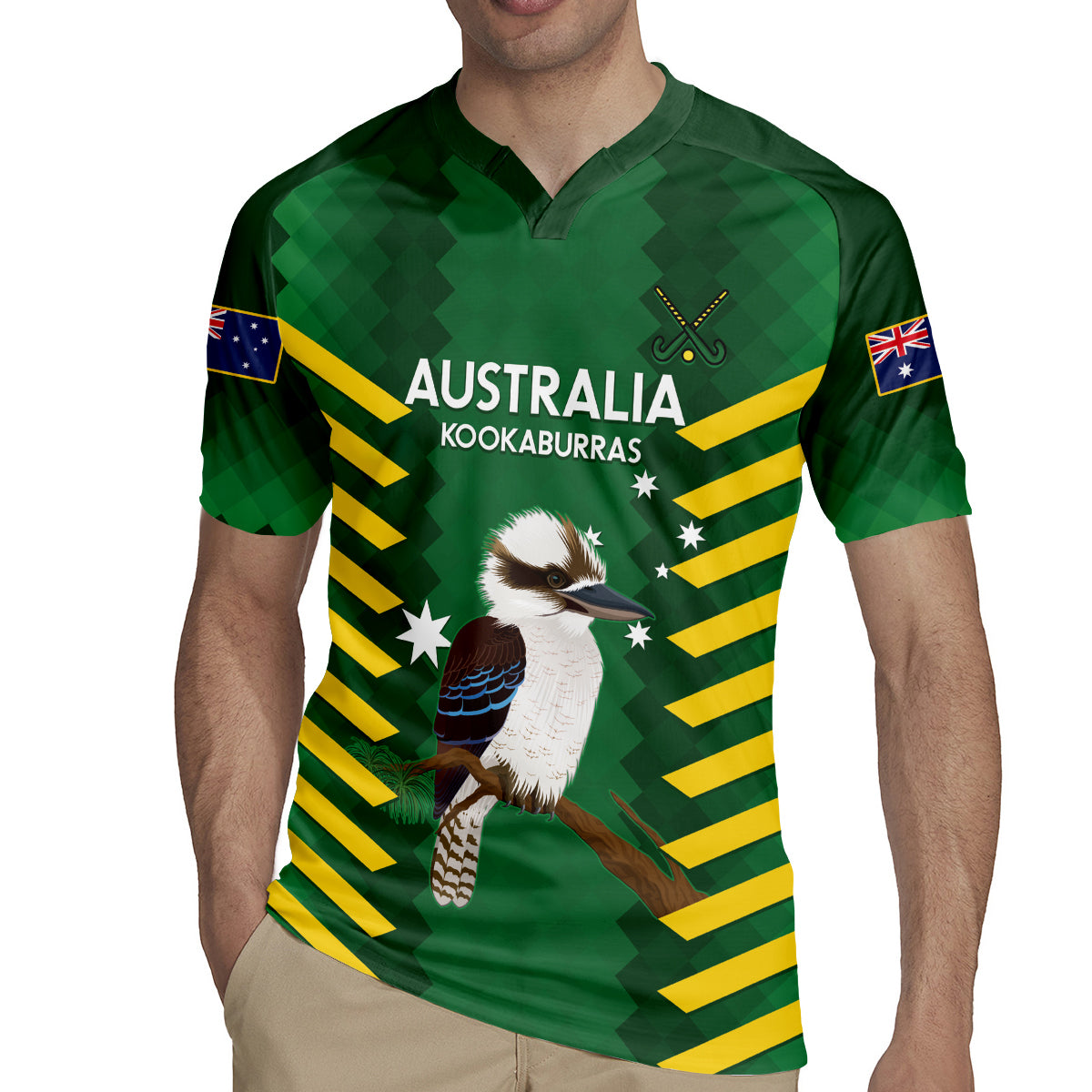 Custom Australia Field Hockey Rugby Jersey Go Champions Kookaburras National Color