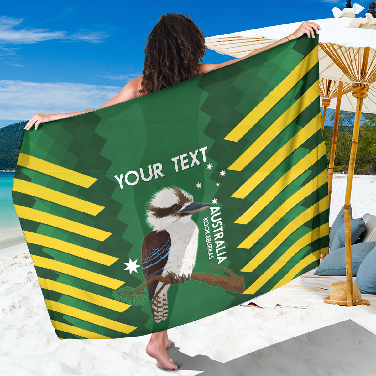 Custom Australia Field Hockey Sarong Go Champions Kookaburras National Color