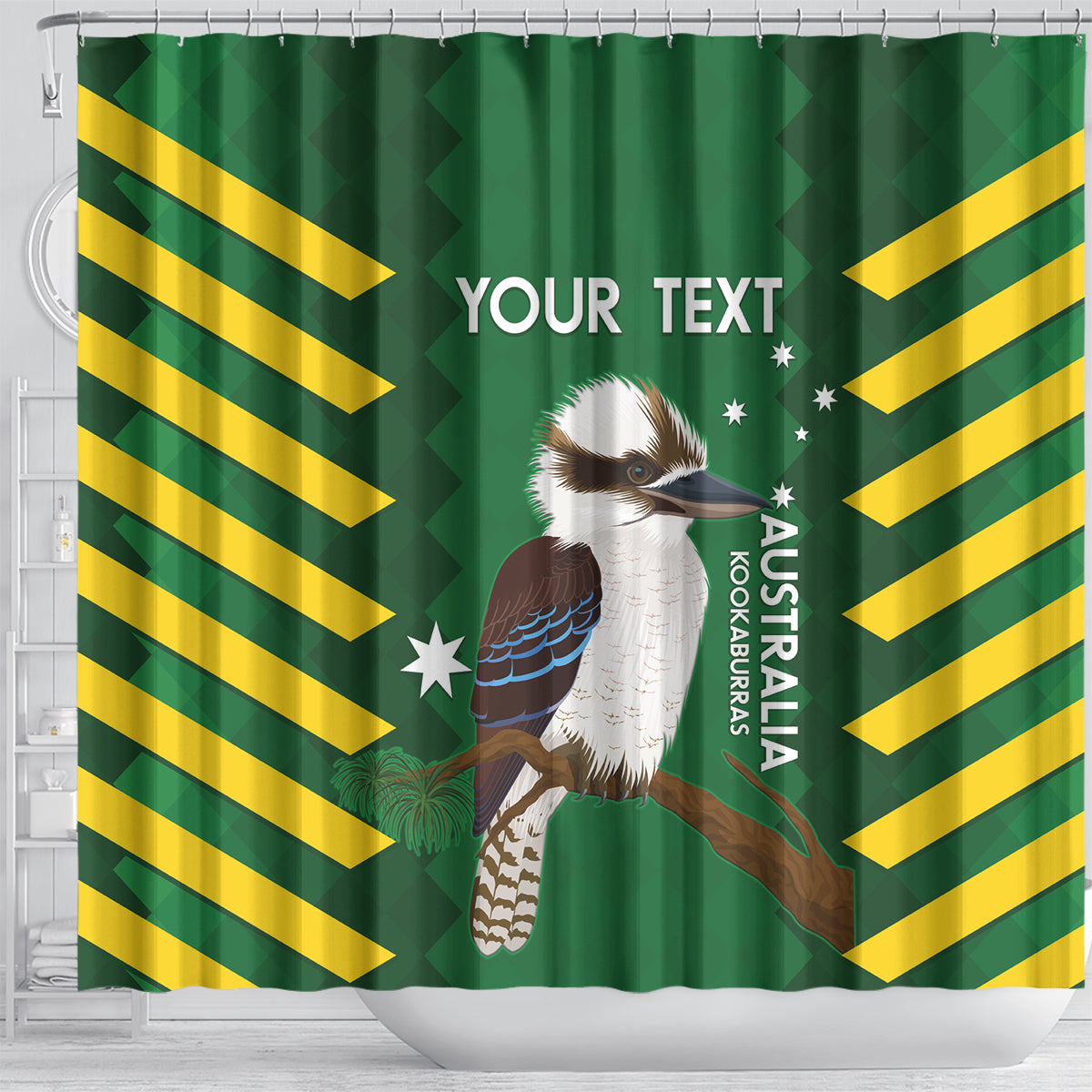 Custom Australia Field Hockey Shower Curtain Go Champions Kookaburras National Color
