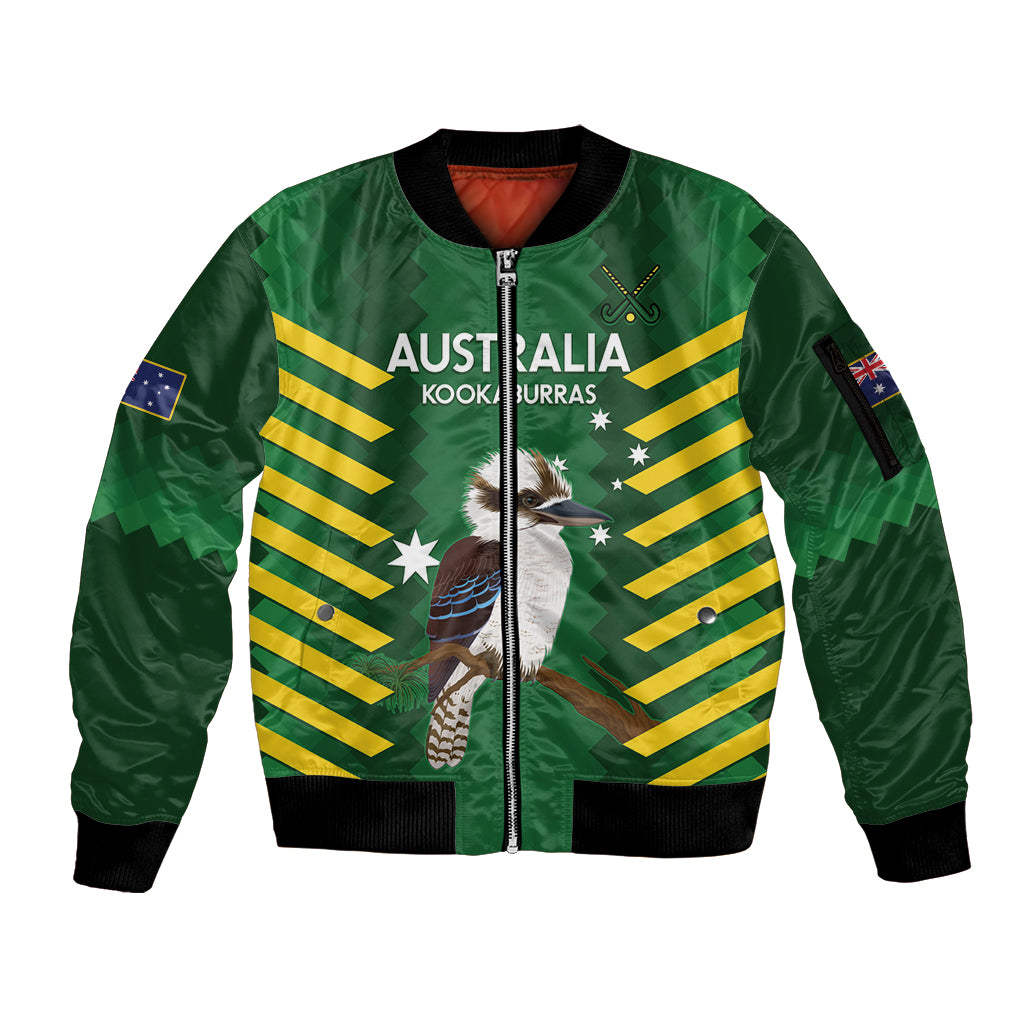 Custom Australia Field Hockey Sleeve Zip Bomber Jacket Go Champions Kookaburras National Color