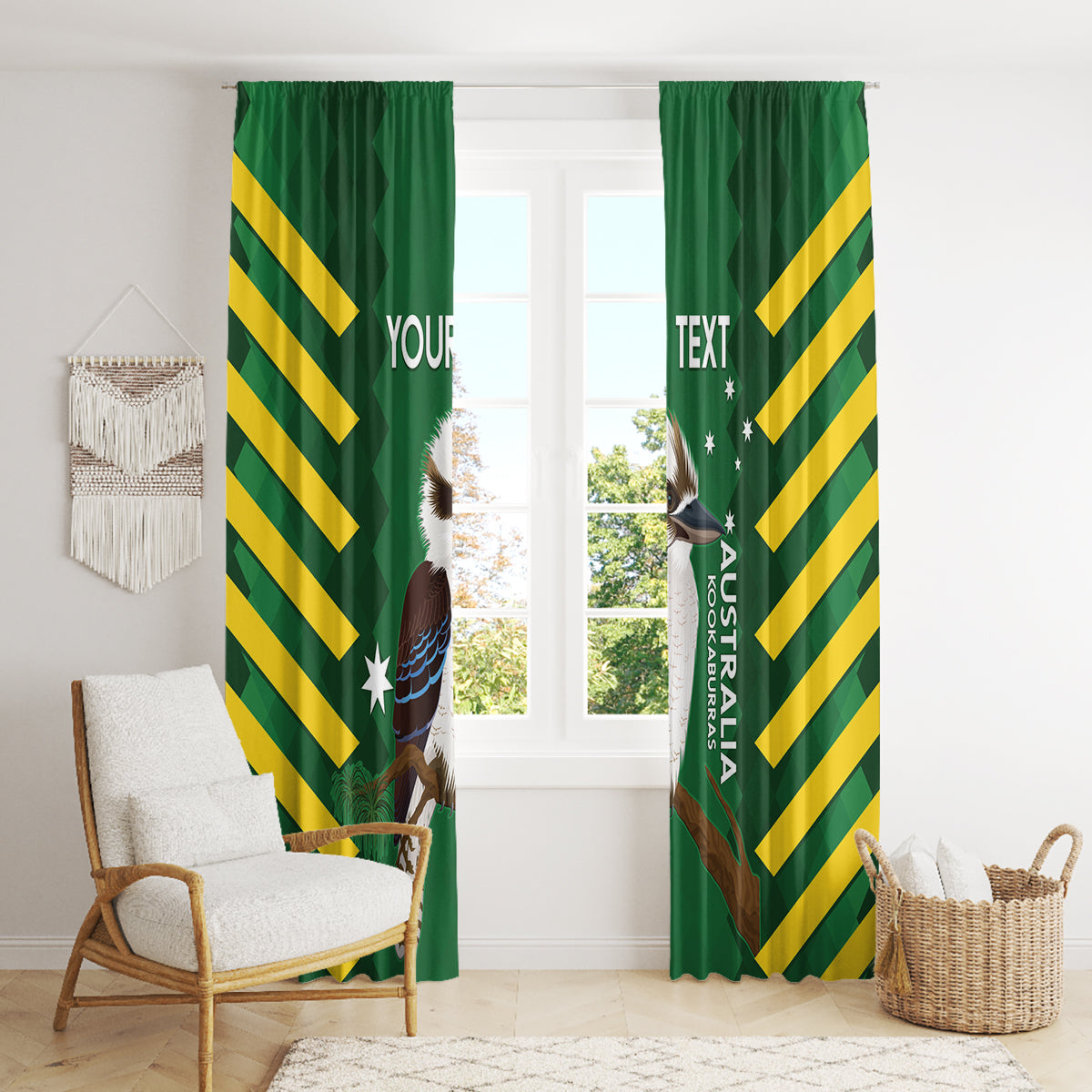 Custom Australia Field Hockey Window Curtain Go Champions Kookaburras National Color
