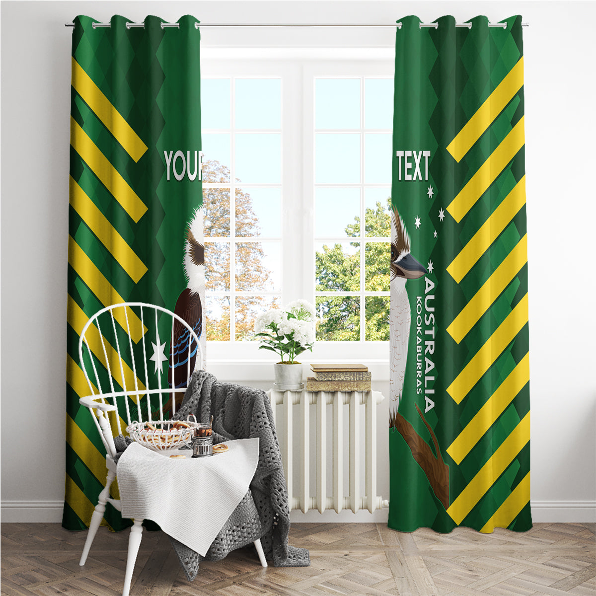 Custom Australia Field Hockey Window Curtain Go Champions Kookaburras National Color