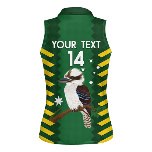 Custom Australia Field Hockey Women Sleeveless Polo Shirt Go Champions Kookaburras National Color