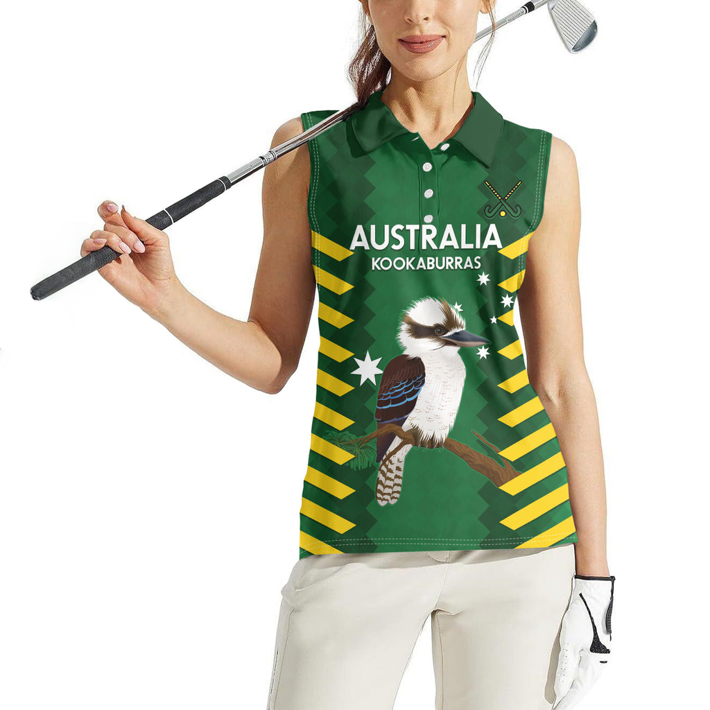 Custom Australia Field Hockey Women Sleeveless Polo Shirt Go Champions Kookaburras National Color