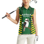 Custom Australia Field Hockey Women Sleeveless Polo Shirt Go Champions Kookaburras National Color