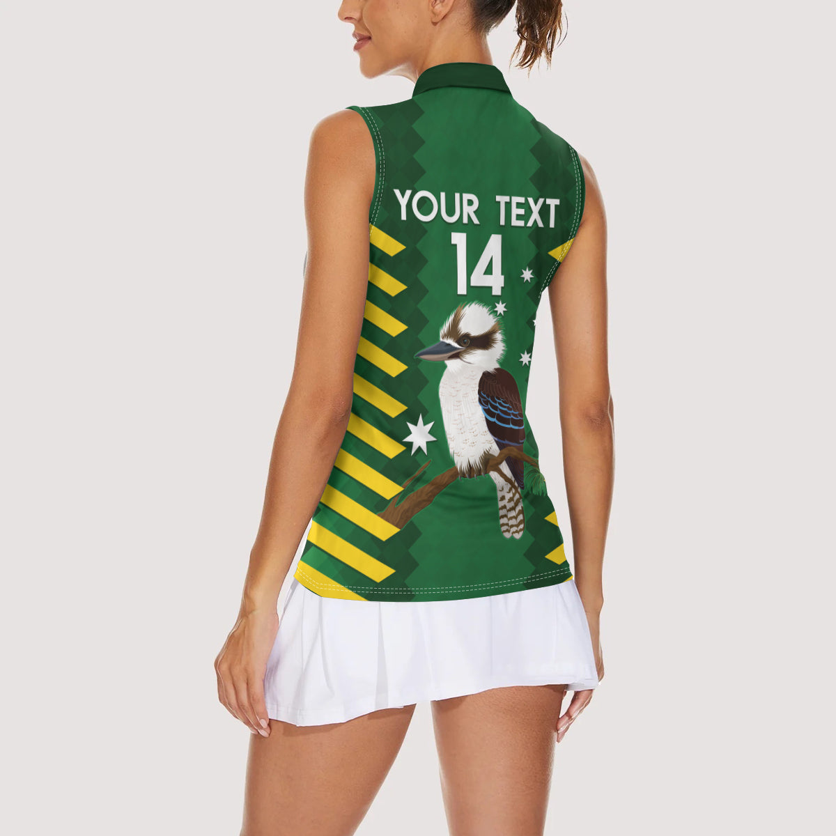 Custom Australia Field Hockey Women Sleeveless Polo Shirt Go Champions Kookaburras National Color