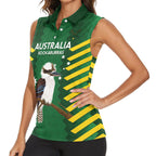 Custom Australia Field Hockey Women Sleeveless Polo Shirt Go Champions Kookaburras National Color