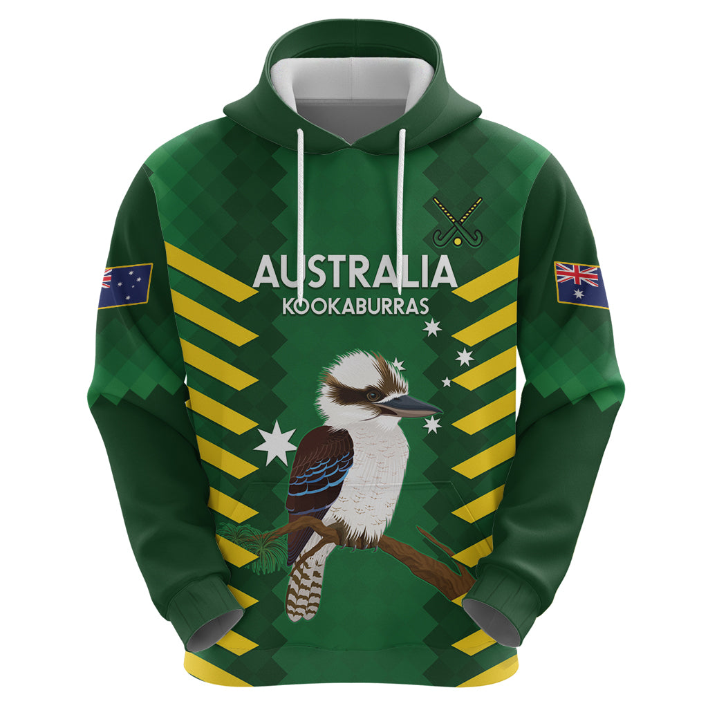 Custom Australia Field Hockey Zip Hoodie Go Champions Kookaburras National Color
