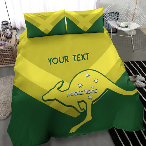 Custom Australia Field Hockey Bedding Set Go Champions Hockeyroos National Color