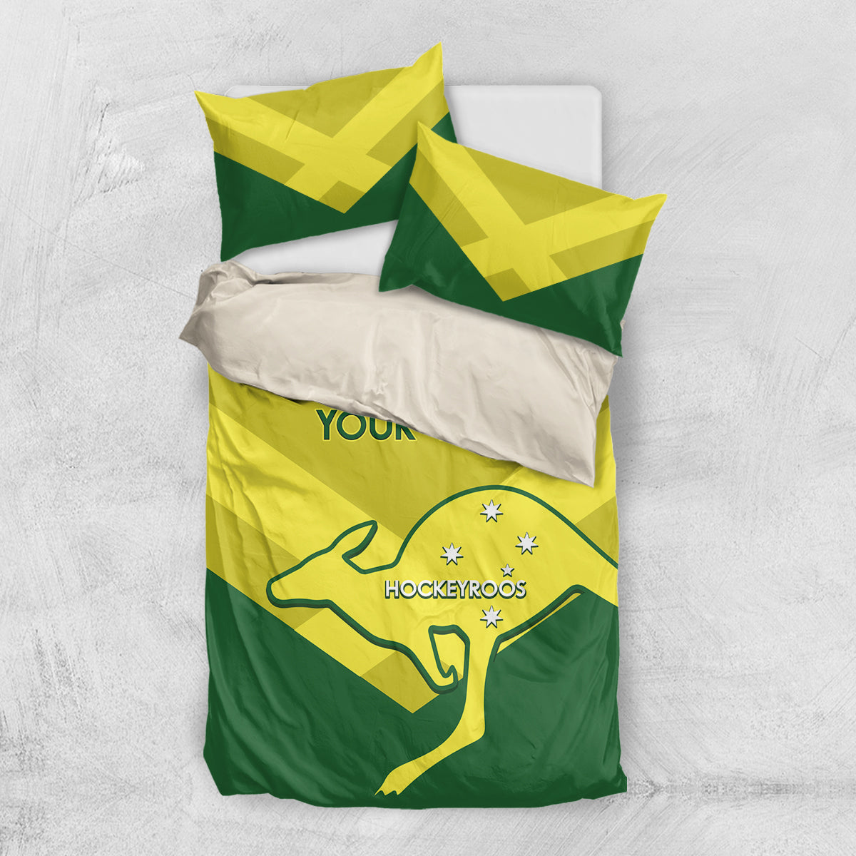 Custom Australia Field Hockey Bedding Set Go Champions Hockeyroos National Color