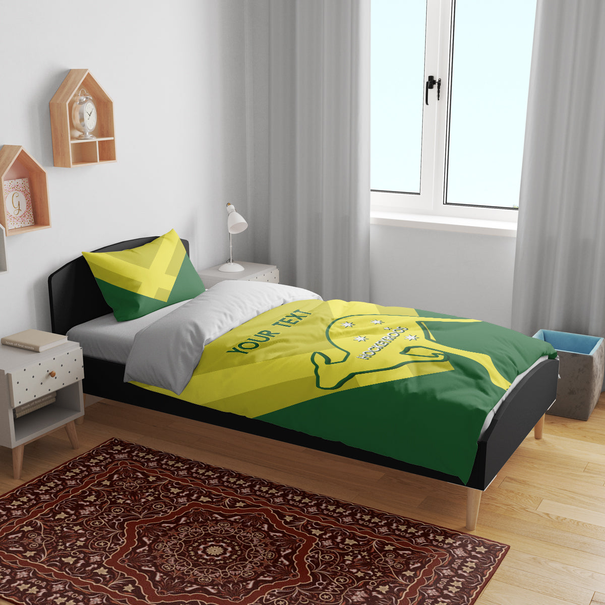 Custom Australia Field Hockey Bedding Set Go Champions Hockeyroos National Color