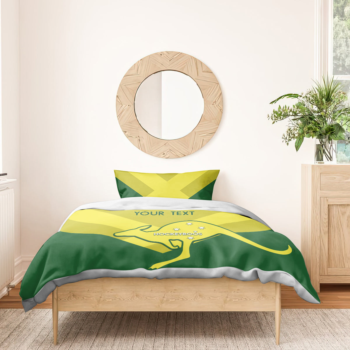 Custom Australia Field Hockey Bedding Set Go Champions Hockeyroos National Color