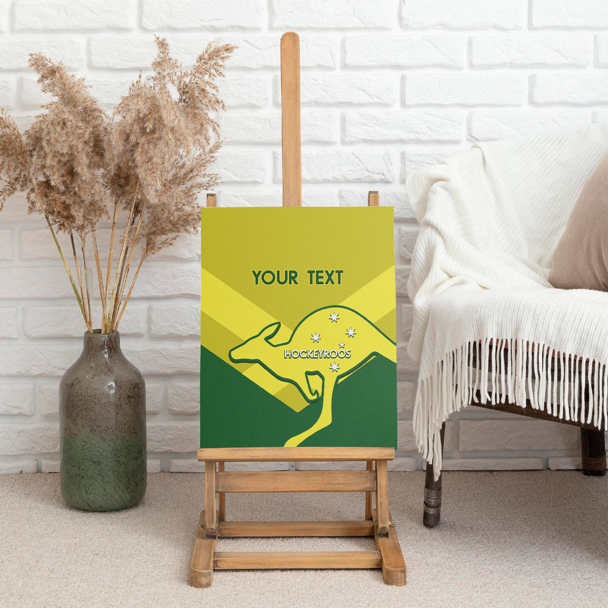Custom Australia Field Hockey Canvas Wall Art Go Champions Hockeyroos National Color