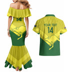 Custom Australia Field Hockey Couples Matching Mermaid Dress and Hawaiian Shirt Go Champions Hockeyroos National Color