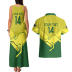 Custom Australia Field Hockey Couples Matching Tank Maxi Dress and Hawaiian Shirt Go Champions Hockeyroos National Color