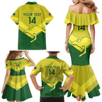 Custom Australia Field Hockey Family Matching Mermaid Dress and Hawaiian Shirt Go Champions Hockeyroos National Color
