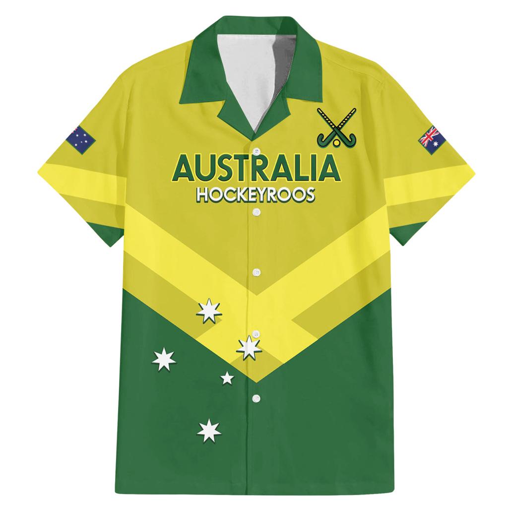 Custom Australia Field Hockey Family Matching Mermaid Dress and Hawaiian Shirt Go Champions Hockeyroos National Color