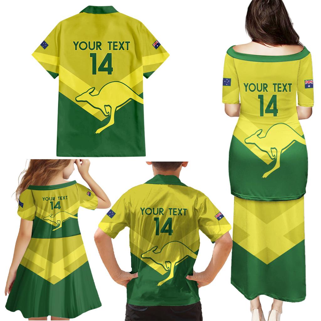 Custom Australia Field Hockey Family Matching Puletasi and Hawaiian Shirt Go Champions Hockeyroos National Color