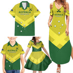 Custom Australia Field Hockey Family Matching Summer Maxi Dress and Hawaiian Shirt Go Champions Hockeyroos National Color