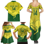 Custom Australia Field Hockey Family Matching Summer Maxi Dress and Hawaiian Shirt Go Champions Hockeyroos National Color
