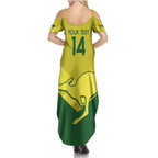 Custom Australia Field Hockey Family Matching Summer Maxi Dress and Hawaiian Shirt Go Champions Hockeyroos National Color