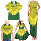 Custom Australia Field Hockey Family Matching Tank Maxi Dress and Hawaiian Shirt Go Champions Hockeyroos National Color