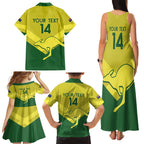 Custom Australia Field Hockey Family Matching Tank Maxi Dress and Hawaiian Shirt Go Champions Hockeyroos National Color