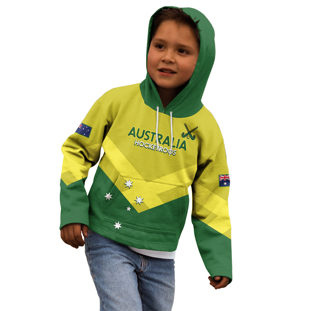 Custom Australia Field Hockey Kid Hoodie Go Champions Hockeyroos National Color