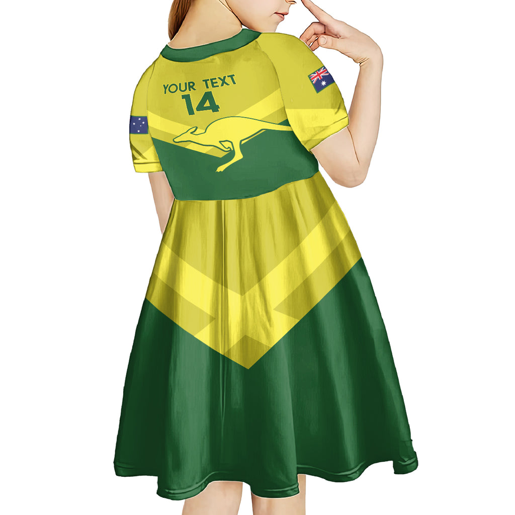 Custom Australia Field Hockey Kid Short Sleeve Dress Go Champions Hockeyroos National Color