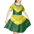 Custom Australia Field Hockey Kid Short Sleeve Dress Go Champions Hockeyroos National Color