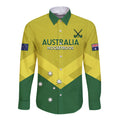 Custom Australia Field Hockey Long Sleeve Button Shirt Go Champions Hockeyroos National Color
