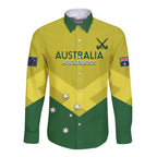 Custom Australia Field Hockey Long Sleeve Button Shirt Go Champions Hockeyroos National Color