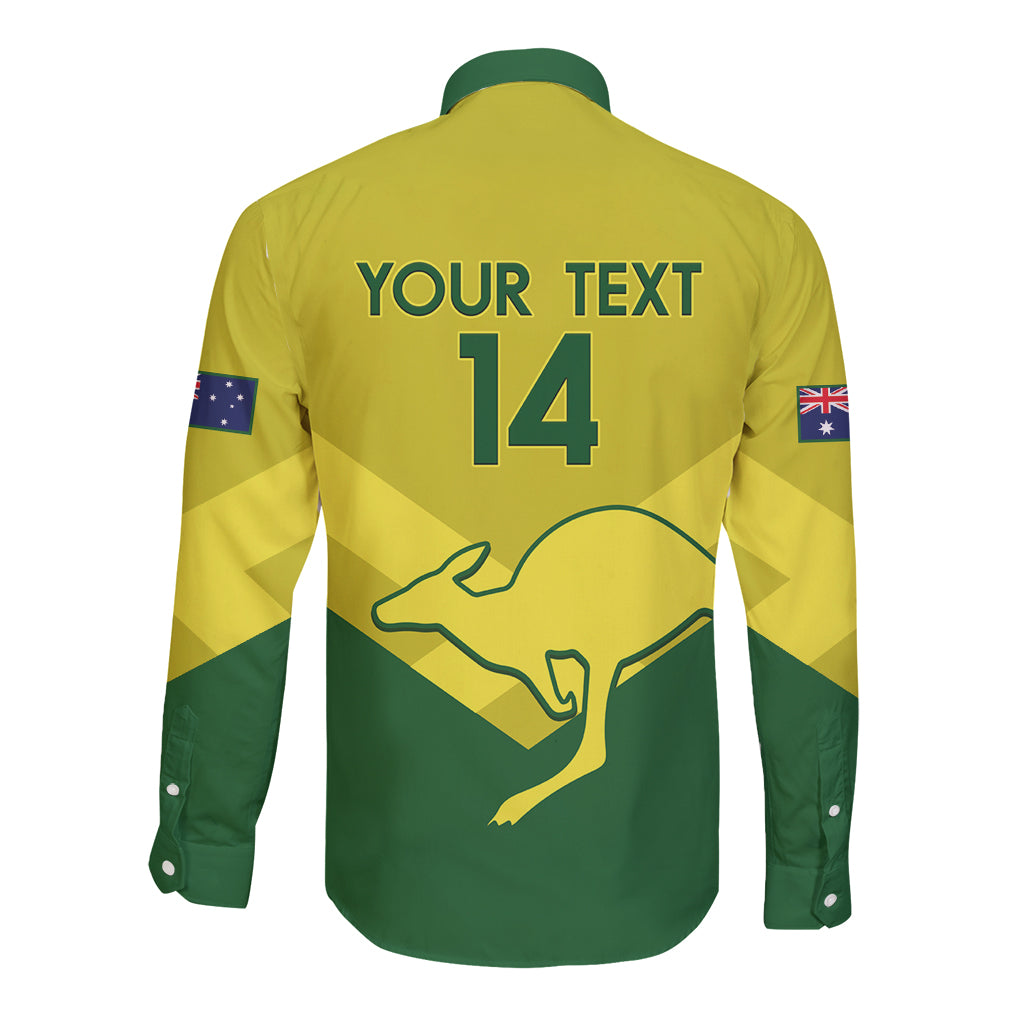 Custom Australia Field Hockey Long Sleeve Button Shirt Go Champions Hockeyroos National Color