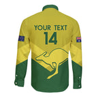 Custom Australia Field Hockey Long Sleeve Button Shirt Go Champions Hockeyroos National Color