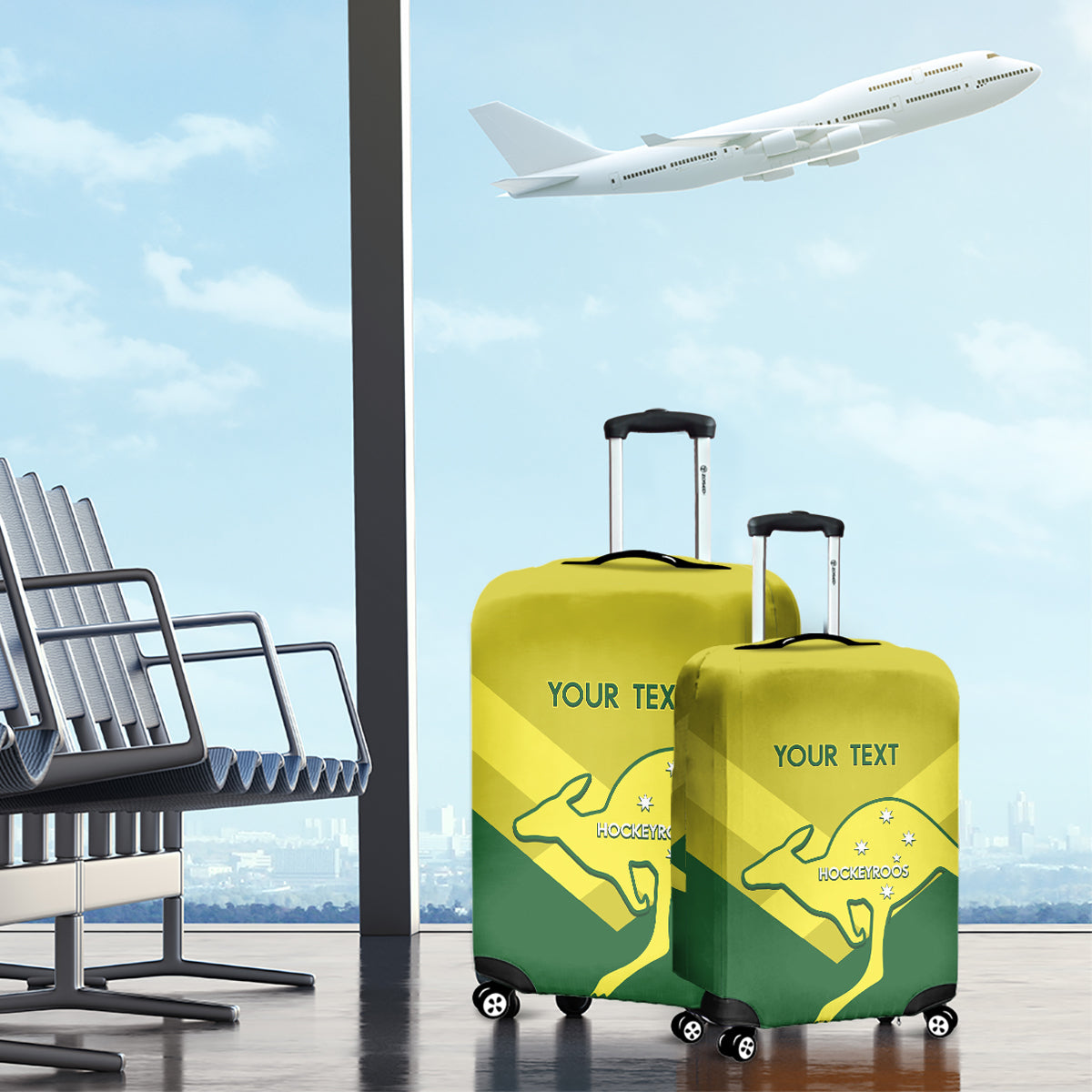 Custom Australia Field Hockey Luggage Cover Go Champions Hockeyroos National Color