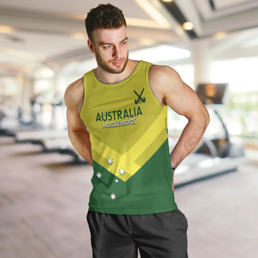 Custom Australia Field Hockey Men Tank Top Go Champions Hockeyroos National Color