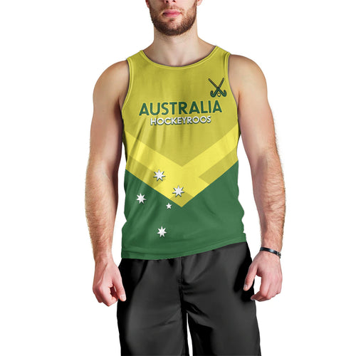 Custom Australia Field Hockey Men Tank Top Go Champions Hockeyroos National Color