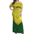 Custom Australia Field Hockey Off Shoulder Maxi Dress Go Champions Hockeyroos National Color