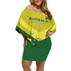 Custom Australia Field Hockey Off Shoulder Short Dress Go Champions Hockeyroos National Color