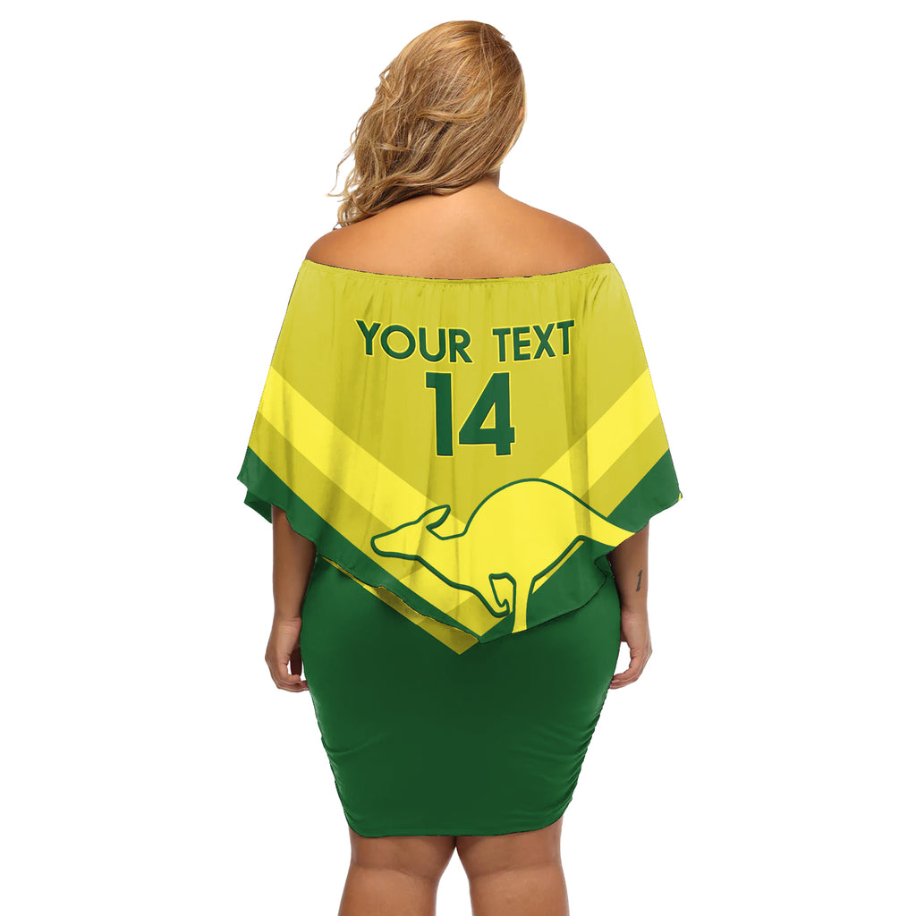 Custom Australia Field Hockey Off Shoulder Short Dress Go Champions Hockeyroos National Color