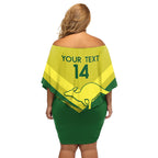 Custom Australia Field Hockey Off Shoulder Short Dress Go Champions Hockeyroos National Color