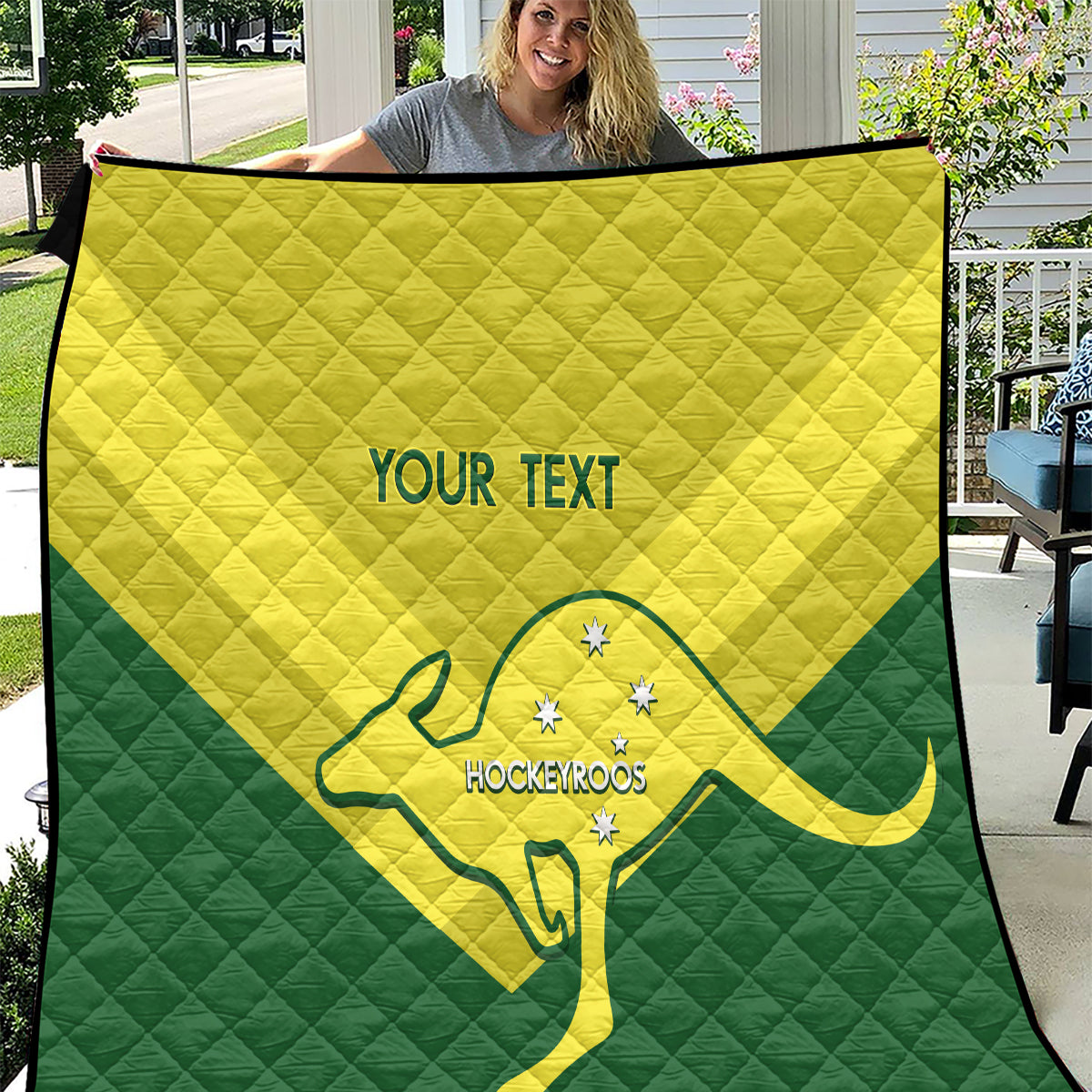 Custom Australia Field Hockey Quilt Go Champions Hockeyroos National Color