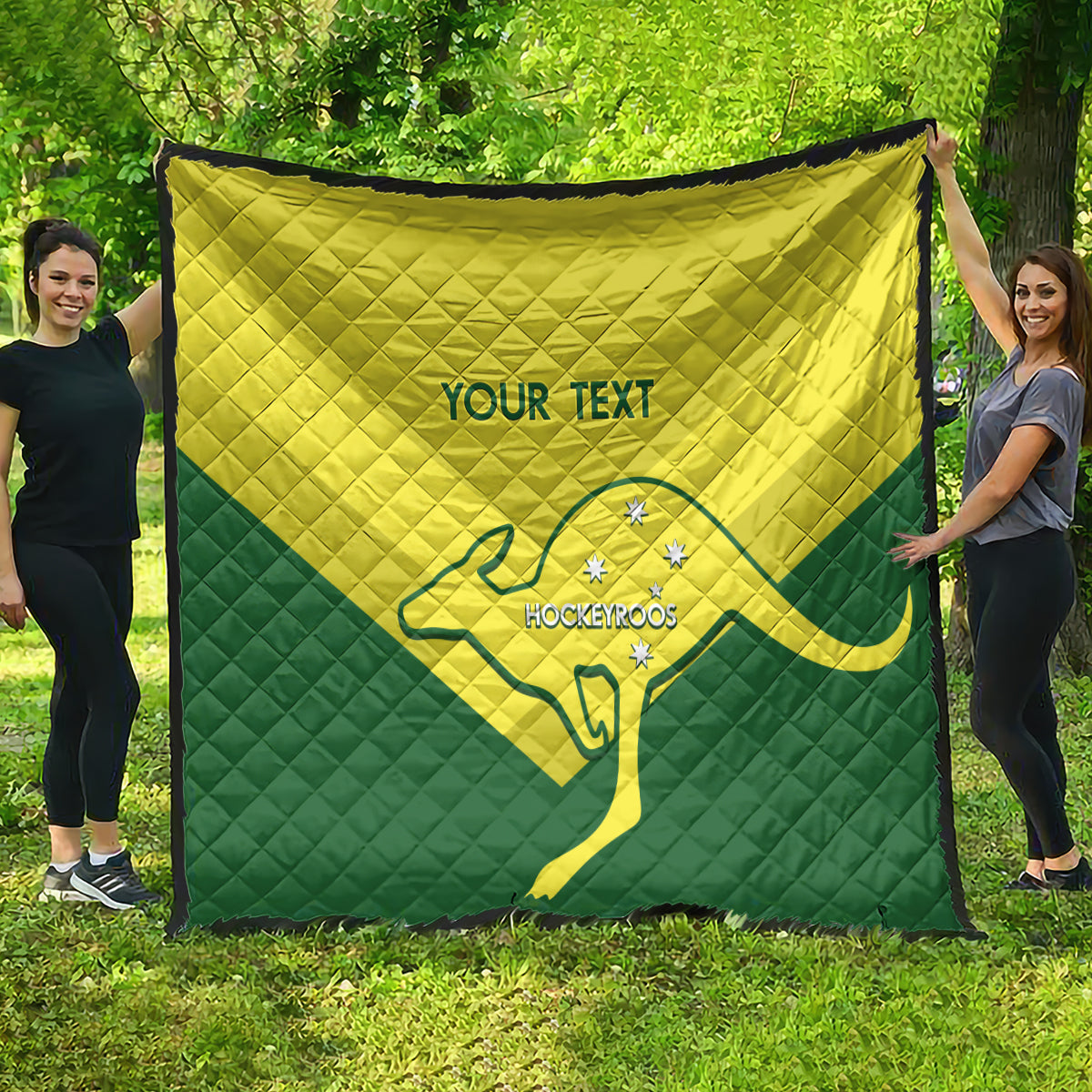 Custom Australia Field Hockey Quilt Go Champions Hockeyroos National Color