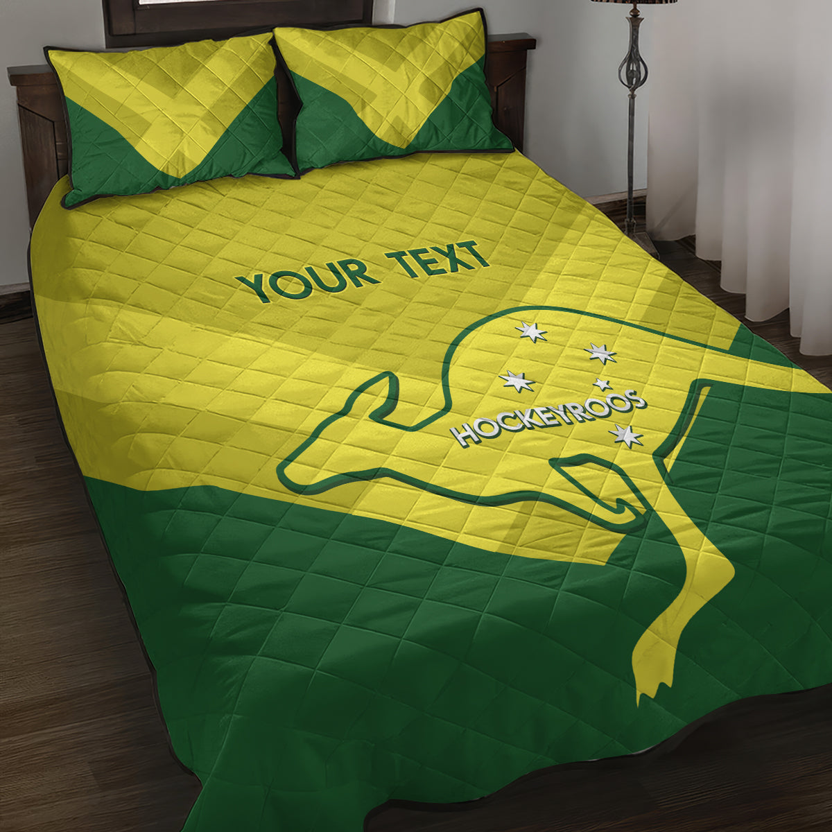 Custom Australia Field Hockey Quilt Bed Set Go Champions Hockeyroos National Color