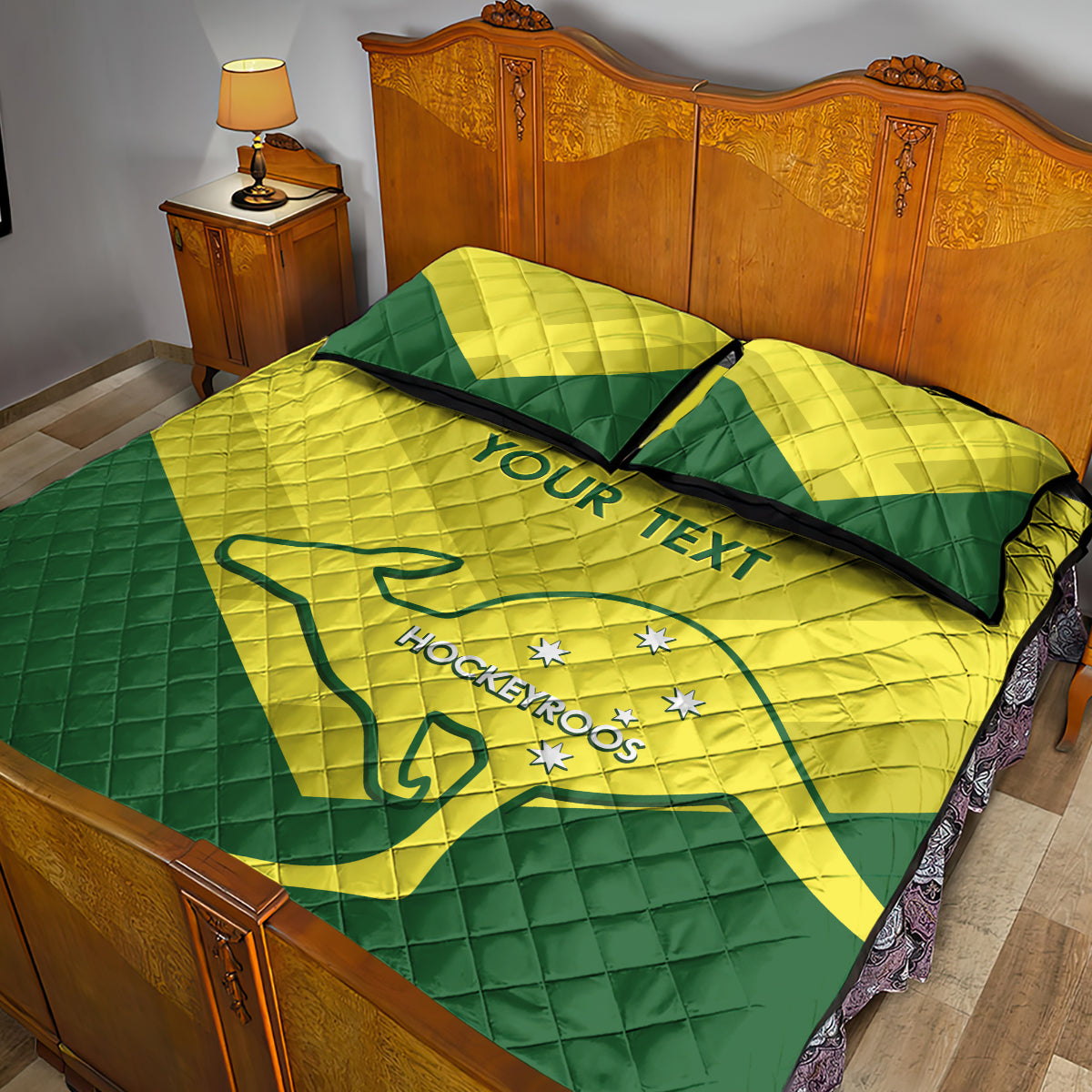 Custom Australia Field Hockey Quilt Bed Set Go Champions Hockeyroos National Color